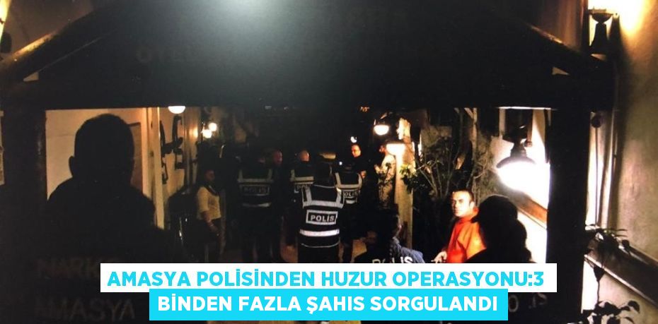 AMASYA POLİSİNDEN HUZUR OPERASYONU:3 BİNDEN FAZLA ŞAHIS SORGULANDI