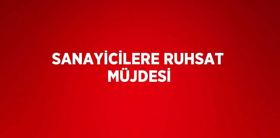 SANAYİCİLERE RUHSAT MÜJDESİ