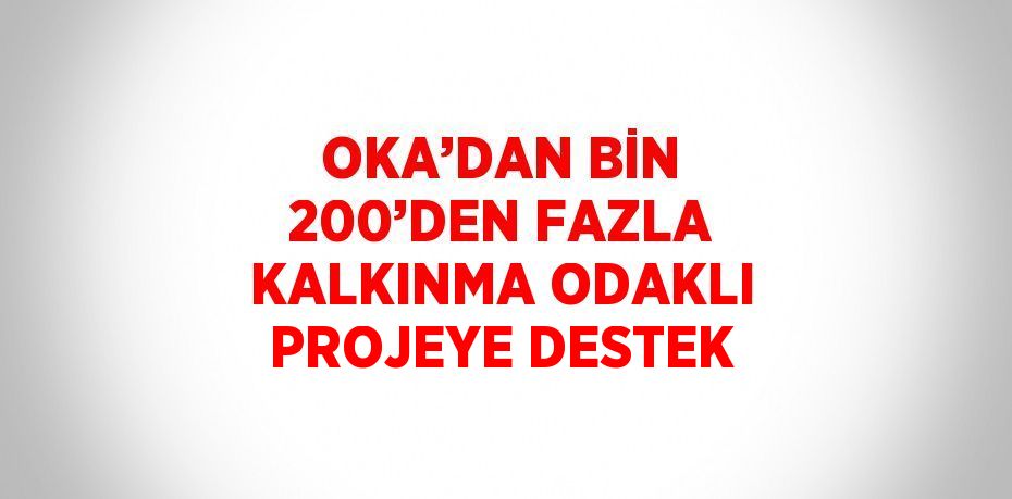 OKA’DAN BİN 200’DEN FAZLA KALKINMA ODAKLI PROJEYE DESTEK