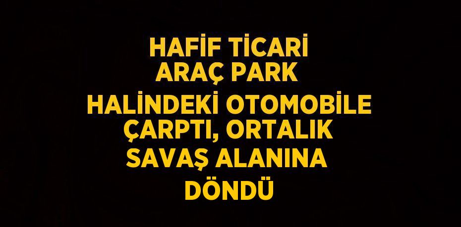 HAFİF TİCARİ ARAÇ PARK HALİNDEKİ OTOMOBİLE ÇARPTI, ORTALIK SAVAŞ ALANINA DÖNDÜ