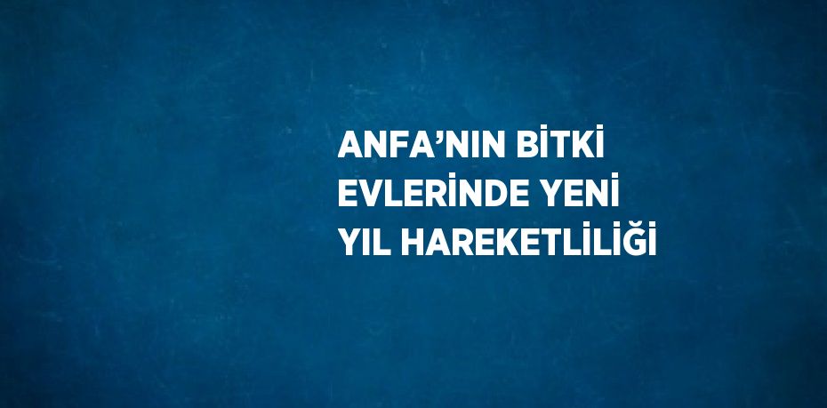 ANFA’NIN BİTKİ EVLERİNDE YENİ YIL HAREKETLİLİĞİ