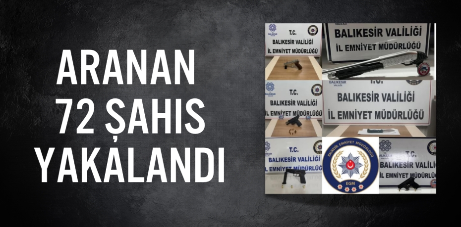 ARANAN 72 ŞAHIS YAKALANDI