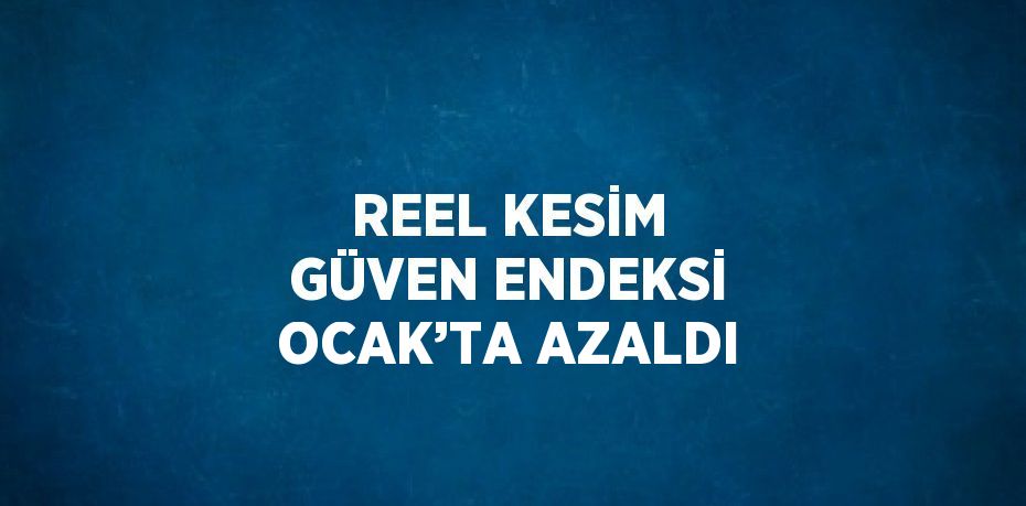 REEL KESİM GÜVEN ENDEKSİ OCAK’TA AZALDI