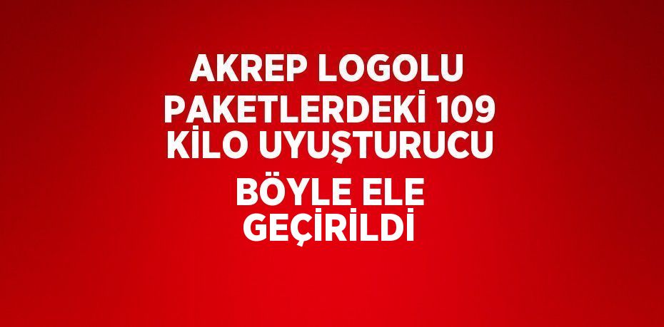 AKREP LOGOLU PAKETLERDEKİ 109 KİLO UYUŞTURUCU BÖYLE ELE GEÇİRİLDİ