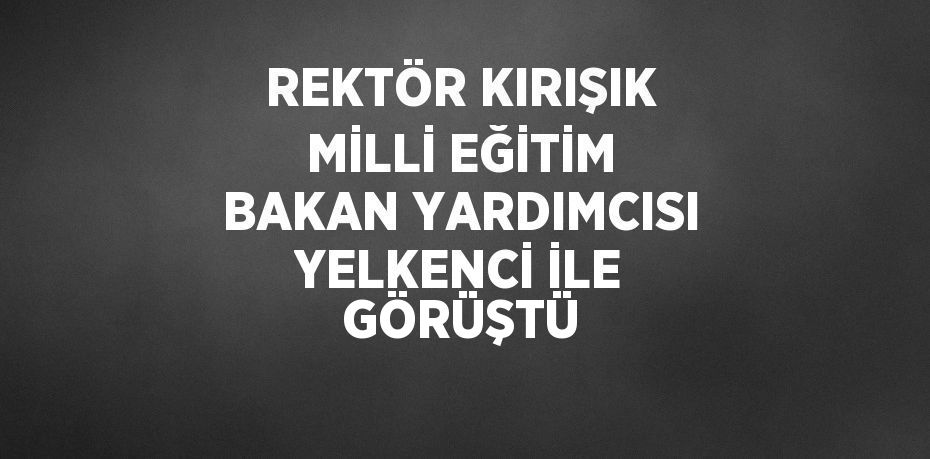 REKTÖR KIRIŞIK MİLLİ EĞİTİM BAKAN YARDIMCISI YELKENCİ İLE GÖRÜŞTÜ