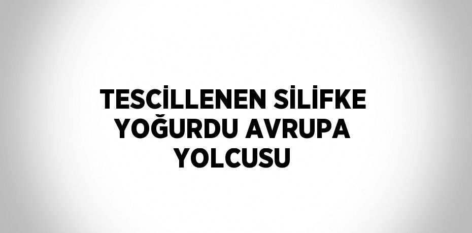 TESCİLLENEN SİLİFKE YOĞURDU AVRUPA YOLCUSU