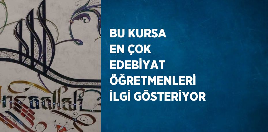 BU KURSA EN ÇOK EDEBİYAT ÖĞRETMENLERİ İLGİ GÖSTERİYOR