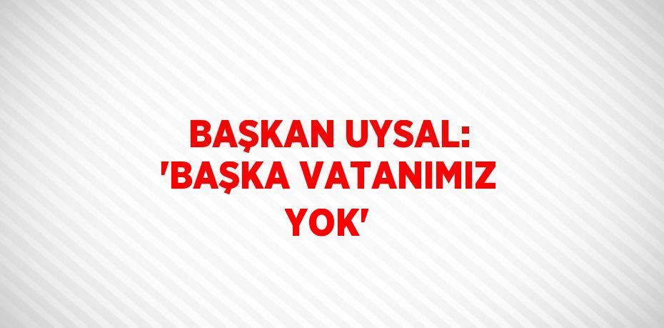 BAŞKAN UYSAL: 'BAŞKA VATANIMIZ YOK'