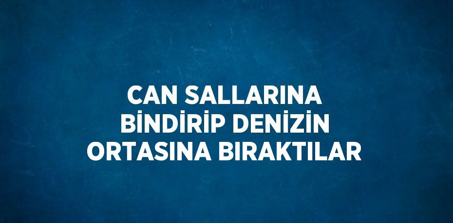 CAN SALLARINA BİNDİRİP DENİZİN ORTASINA BIRAKTILAR