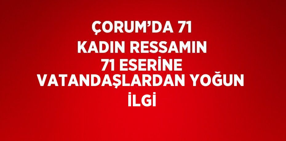 ÇORUM’DA 71 KADIN RESSAMIN 71 ESERİNE VATANDAŞLARDAN YOĞUN İLGİ