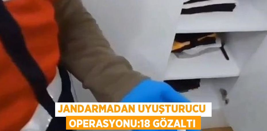 JANDARMADAN UYUŞTURUCU OPERASYONU:18 GÖZALTI