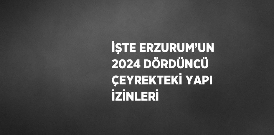 İŞTE ERZURUM’UN 2024 DÖRDÜNCÜ ÇEYREKTEKİ YAPI İZİNLERİ