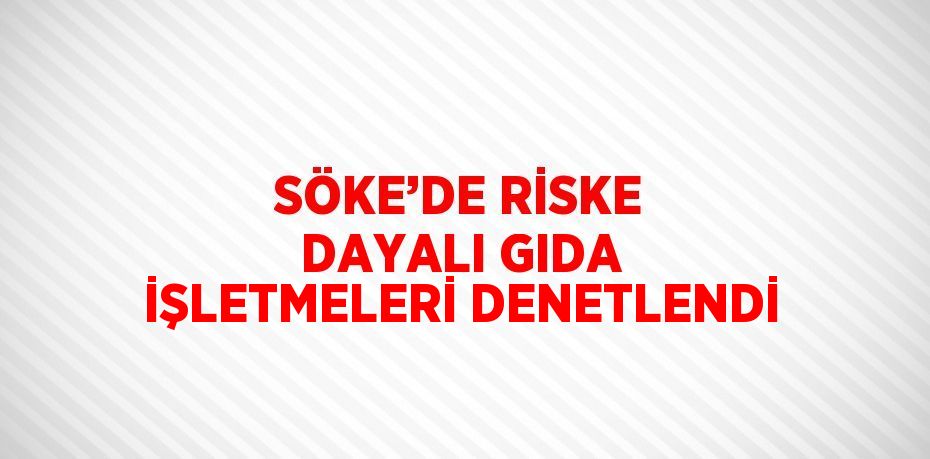 SÖKE’DE RİSKE DAYALI GIDA İŞLETMELERİ DENETLENDİ