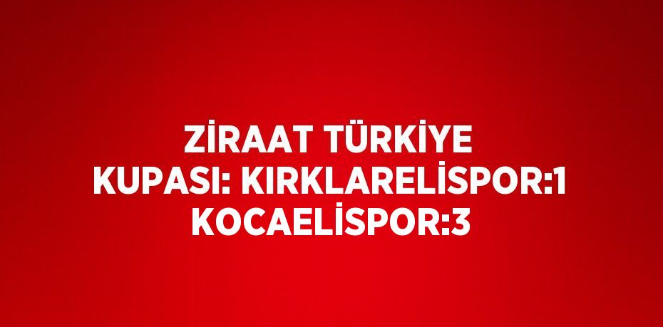 ZİRAAT TÜRKİYE KUPASI: KIRKLARELİSPOR:1  KOCAELİSPOR:3