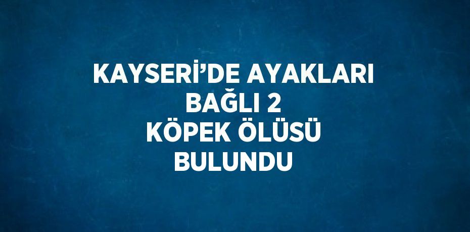 KAYSERİ’DE AYAKLARI BAĞLI 2 KÖPEK ÖLÜSÜ BULUNDU