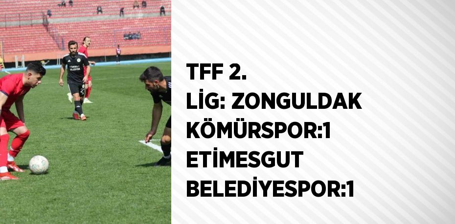 TFF 2. LİG: ZONGULDAK KÖMÜRSPOR:1 ETİMESGUT BELEDİYESPOR:1