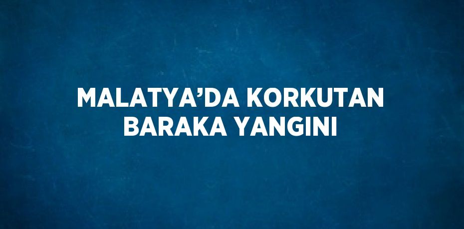 MALATYA’DA KORKUTAN BARAKA YANGINI