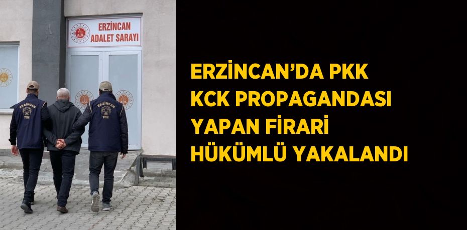 ERZİNCAN’DA PKK KCK PROPAGANDASI YAPAN FİRARİ HÜKÜMLÜ YAKALANDI