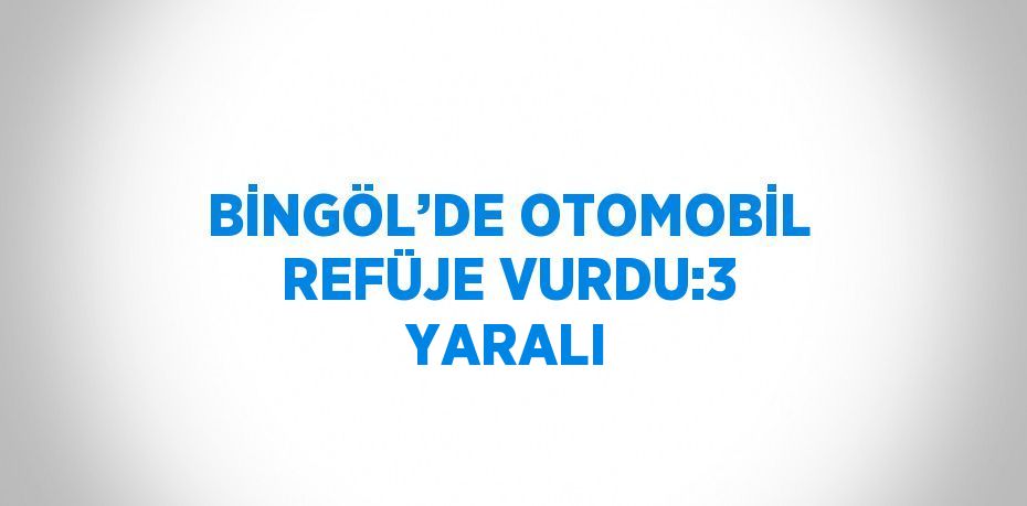 BİNGÖL’DE OTOMOBİL REFÜJE VURDU:3 YARALI