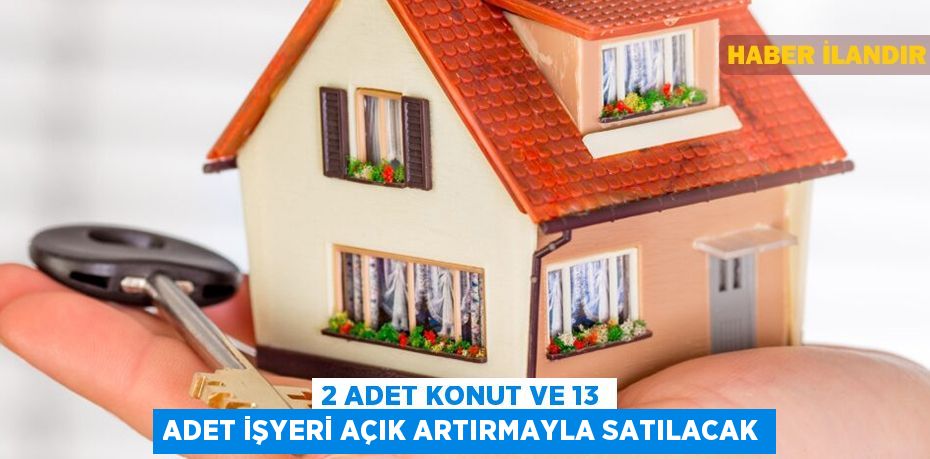 2 adet konut ve 13 adet işyeri açık artırmayla satılacak