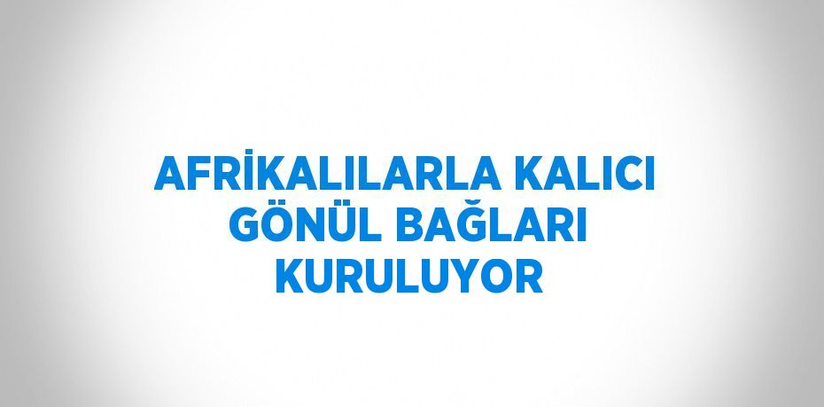 AFRİKALILARLA KALICI GÖNÜL BAĞLARI KURULUYOR