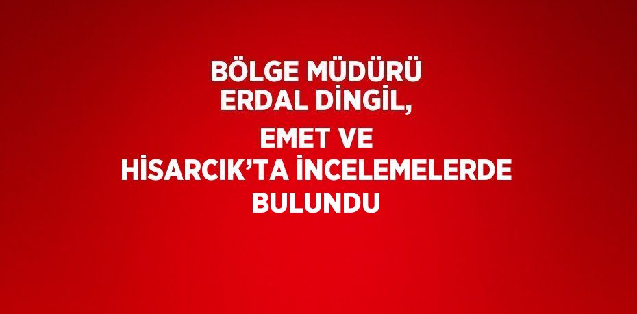 BÖLGE MÜDÜRÜ ERDAL DİNGİL, EMET VE HİSARCIK’TA İNCELEMELERDE BULUNDU