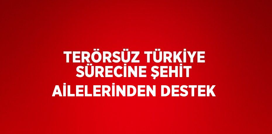 TERÖRSÜZ TÜRKİYE SÜRECİNE ŞEHİT AİLELERİNDEN DESTEK