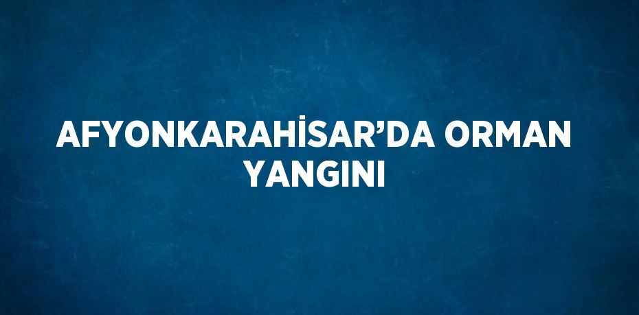 AFYONKARAHİSAR’DA ORMAN YANGINI