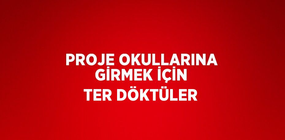 PROJE OKULLARINA GİRMEK İÇİN TER DÖKTÜLER