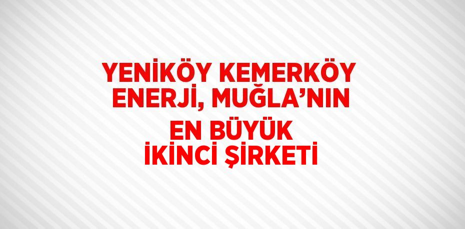 YENİKÖY KEMERKÖY ENERJİ, MUĞLA’NIN EN BÜYÜK İKİNCİ ŞİRKETİ