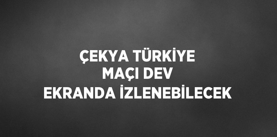 ÇEKYA TÜRKİYE MAÇI DEV EKRANDA İZLENEBİLECEK