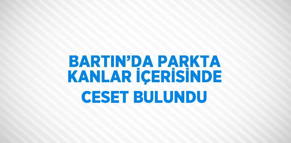 BARTIN’DA PARKTA KANLAR İÇERİSİNDE CESET BULUNDU