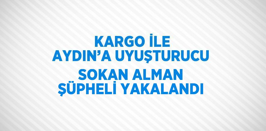 KARGO İLE AYDIN’A UYUŞTURUCU SOKAN ALMAN ŞÜPHELİ YAKALANDI