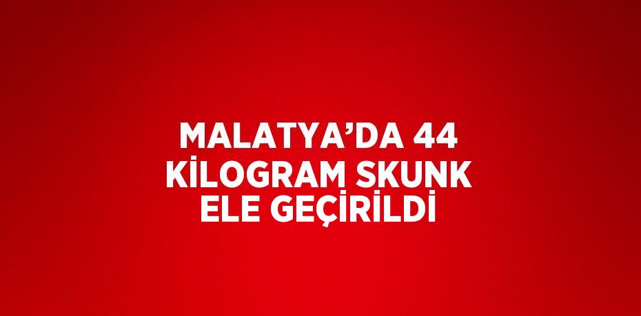 MALATYA’DA 44 KİLOGRAM SKUNK ELE GEÇİRİLDİ