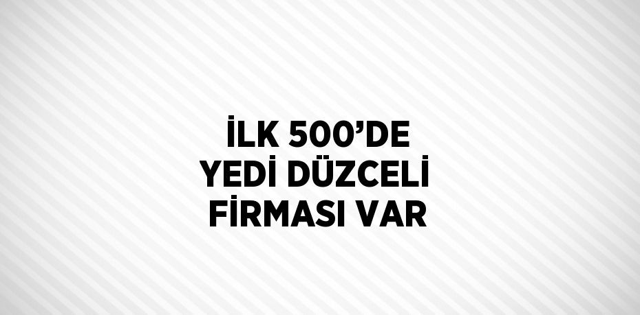 İLK 500’DE YEDİ DÜZCELİ FİRMASI VAR