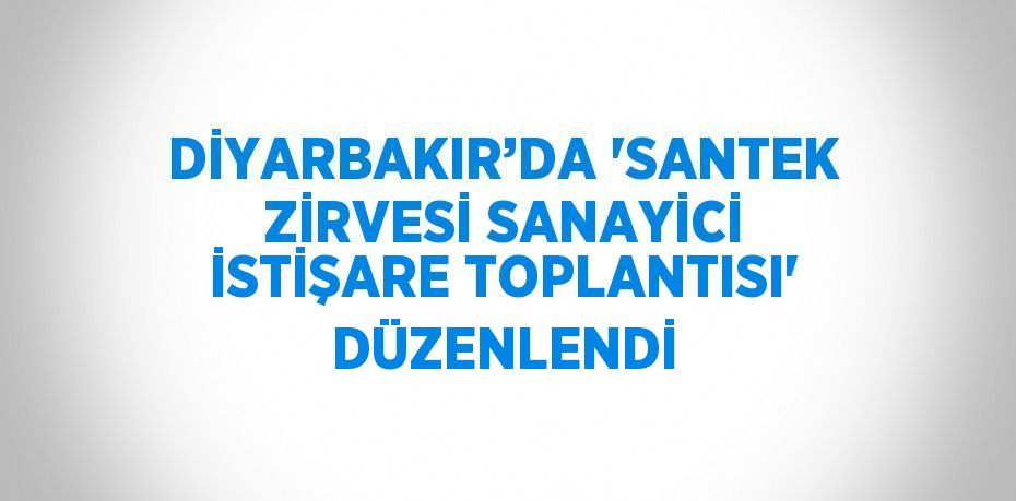 DİYARBAKIR’DA 'SANTEK ZİRVESİ SANAYİCİ İSTİŞARE TOPLANTISI' DÜZENLENDİ