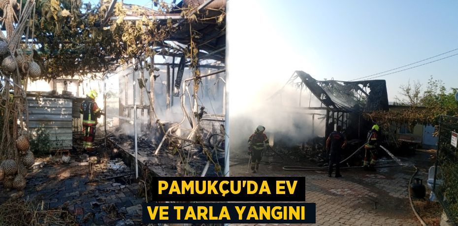 Pamukçu’da ev ve tarla yangını
