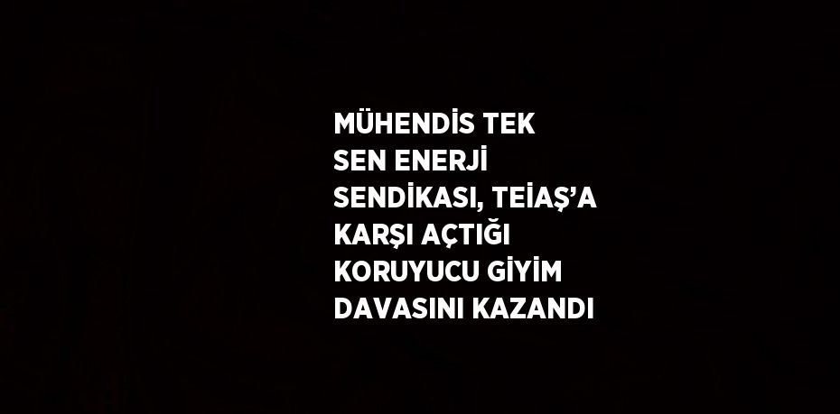 MÜHENDİS TEK SEN ENERJİ SENDİKASI, TEİAŞ’A KARŞI AÇTIĞI KORUYUCU GİYİM DAVASINI KAZANDI