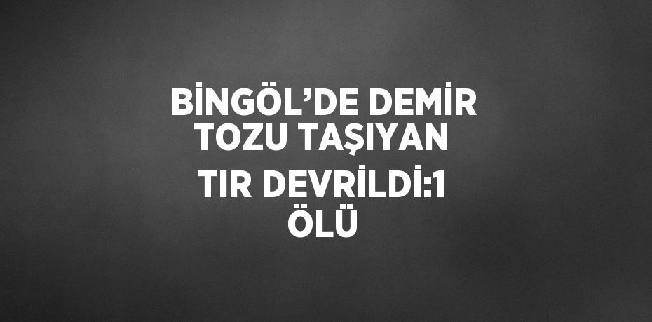 BİNGÖL’DE DEMİR TOZU TAŞIYAN TIR DEVRİLDİ:1 ÖLÜ