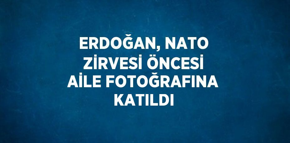 ERDOĞAN, NATO ZİRVESİ ÖNCESİ AİLE FOTOĞRAFINA KATILDI