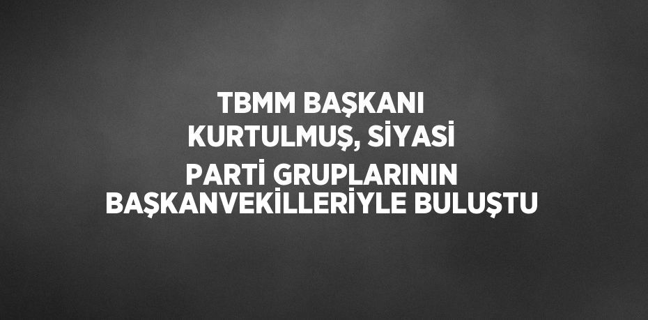 TBMM BAŞKANI KURTULMUŞ, SİYASİ PARTİ GRUPLARININ BAŞKANVEKİLLERİYLE BULUŞTU