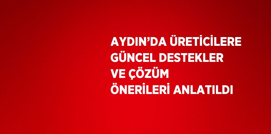 AYDIN’DA ÜRETİCİLERE GÜNCEL DESTEKLER VE ÇÖZÜM ÖNERİLERİ ANLATILDI