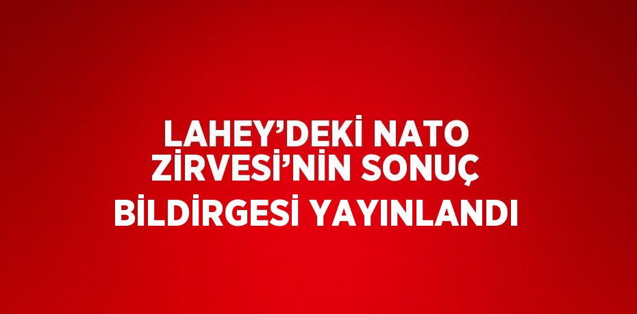LAHEY’DEKİ NATO ZİRVESİ’NİN SONUÇ BİLDİRGESİ YAYINLANDI