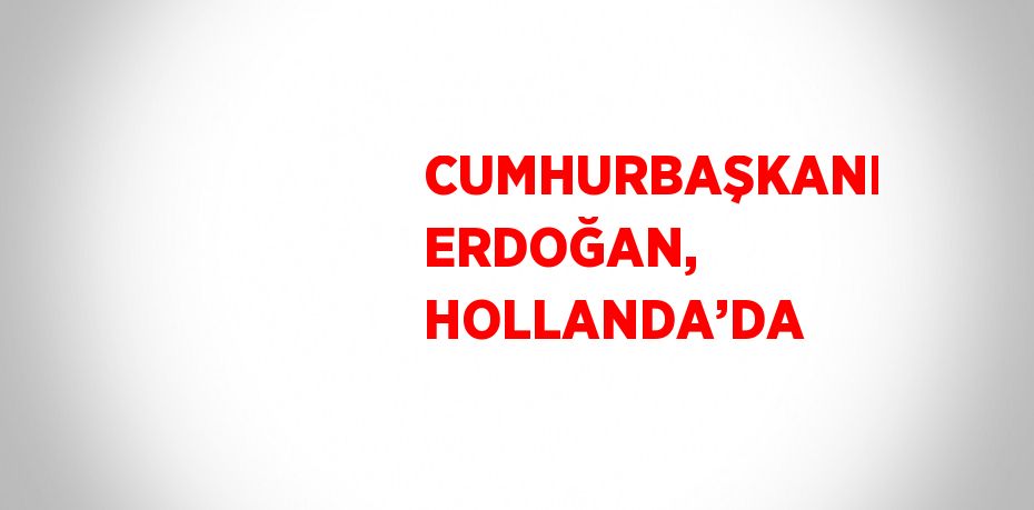 CUMHURBAŞKANI ERDOĞAN, HOLLANDA’DA