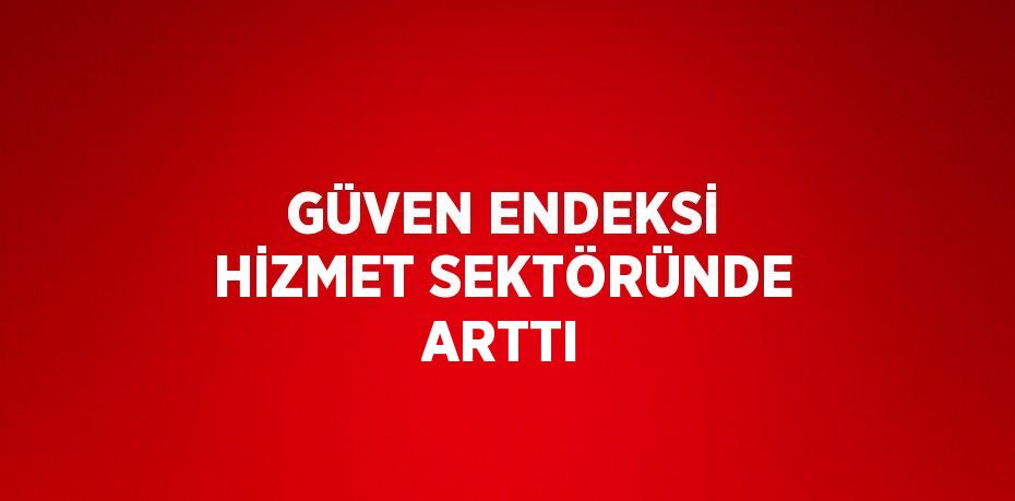 GÜVEN ENDEKSİ HİZMET SEKTÖRÜNDE ARTTI