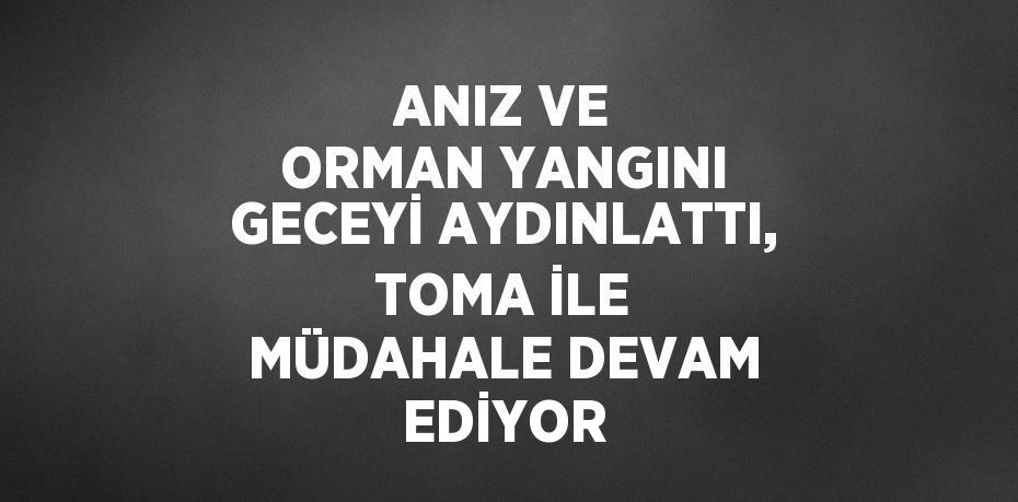 ANIZ VE ORMAN YANGINI GECEYİ AYDINLATTI, TOMA İLE MÜDAHALE DEVAM EDİYOR