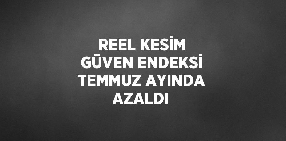 REEL KESİM GÜVEN ENDEKSİ TEMMUZ AYINDA AZALDI