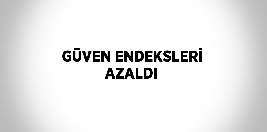 GÜVEN ENDEKSLERİ AZALDI