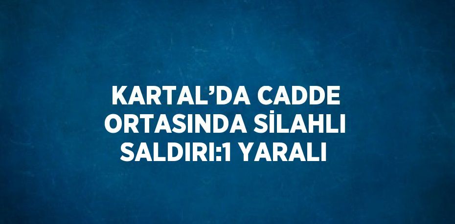 KARTAL’DA CADDE ORTASINDA SİLAHLI SALDIRI:1 YARALI