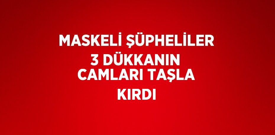 MASKELİ ŞÜPHELİLER 3 DÜKKANIN CAMLARI TAŞLA KIRDI